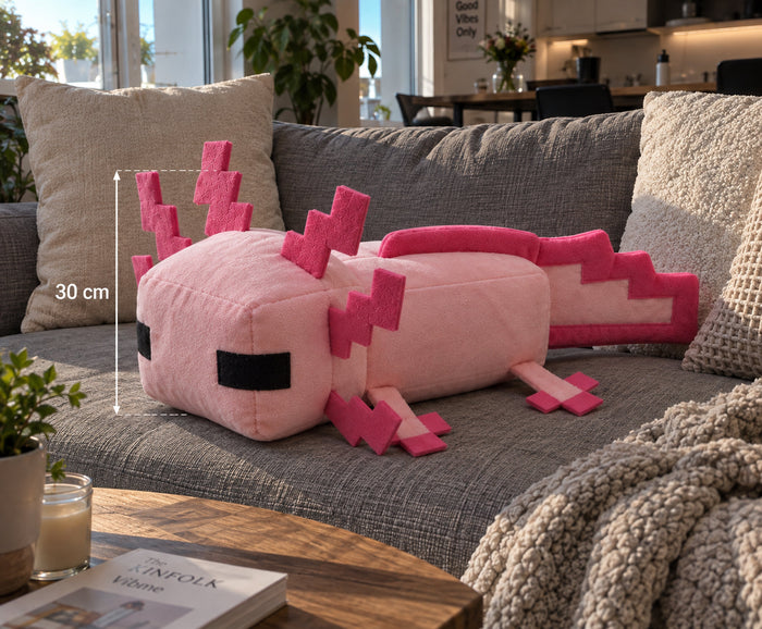 Pack of 2 Minecraft Axolotl Plushies 30 cm
