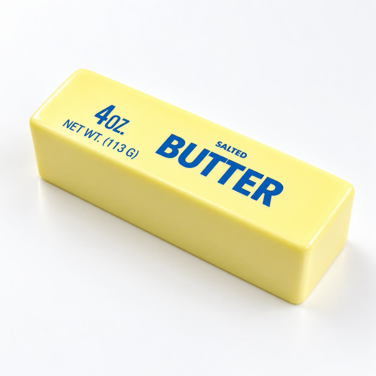 Butter Squishy jaune 4 oz sur fond clair