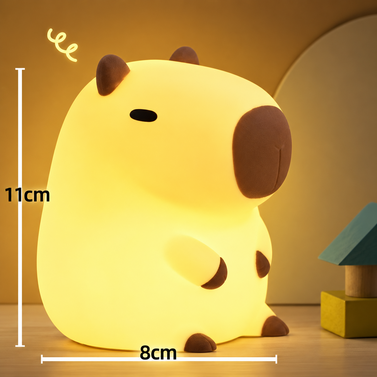 Lampe capybara lumineuse - dimensions