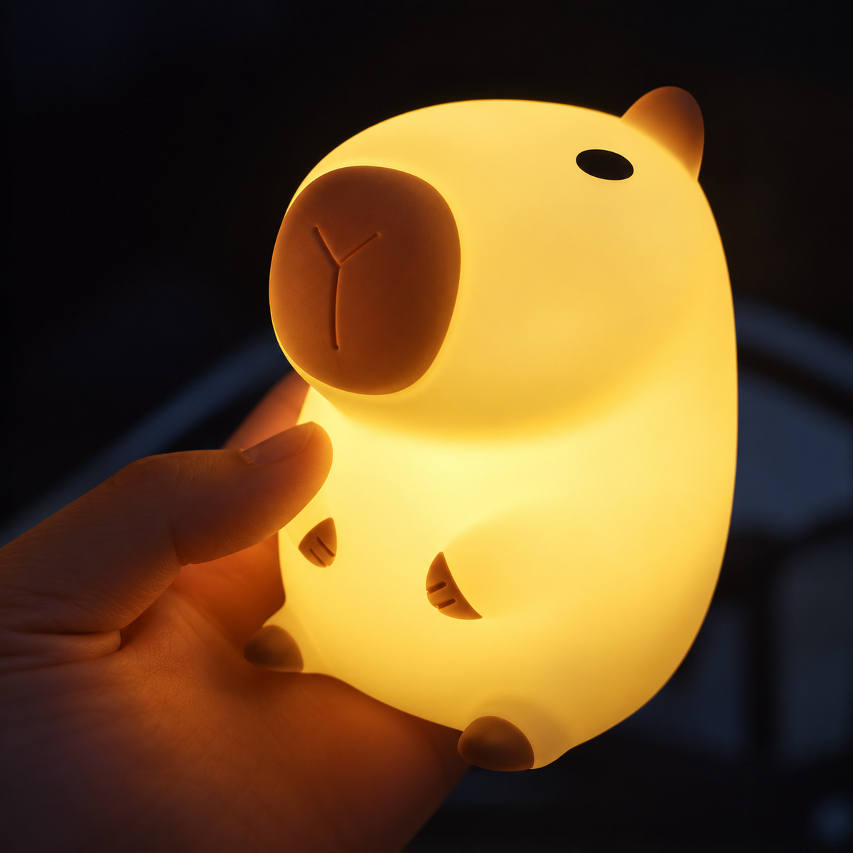 Lampe capybara lumineuse - gros plan