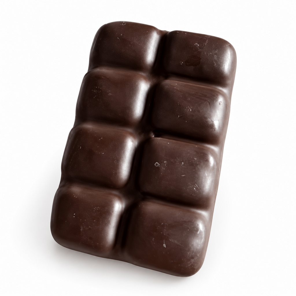 Squishy tablette de chocolat seul sur fond blanc