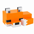 Veilleuse renard Minecraft orange sur fond blanc